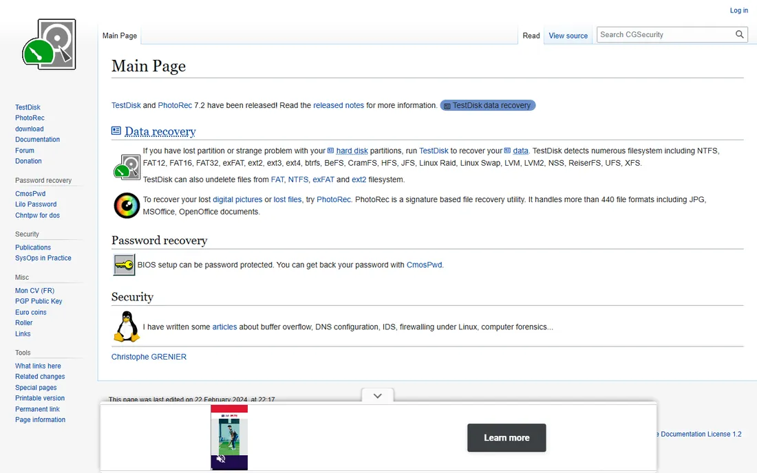 TestDisk and PhotoRec homepage