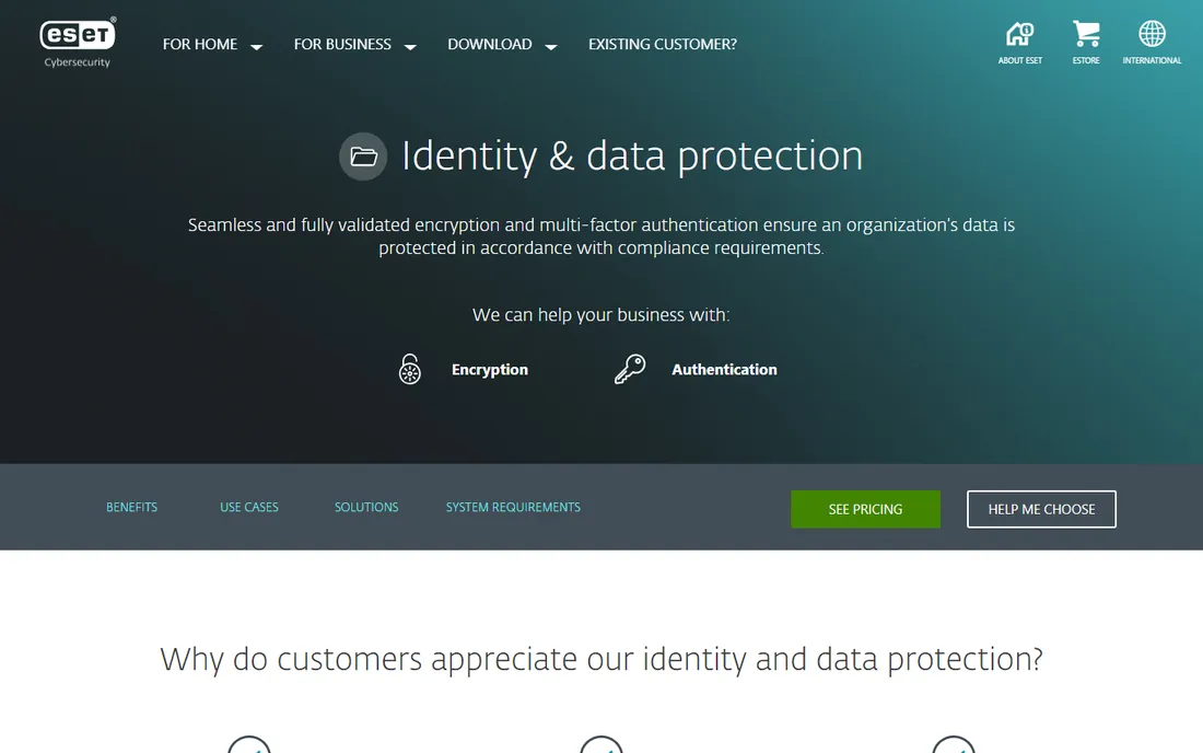 ESET Full Disk Encryption homepage