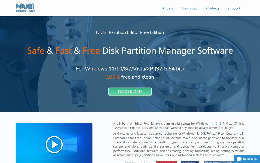 NIUBI Partition Editor homepage