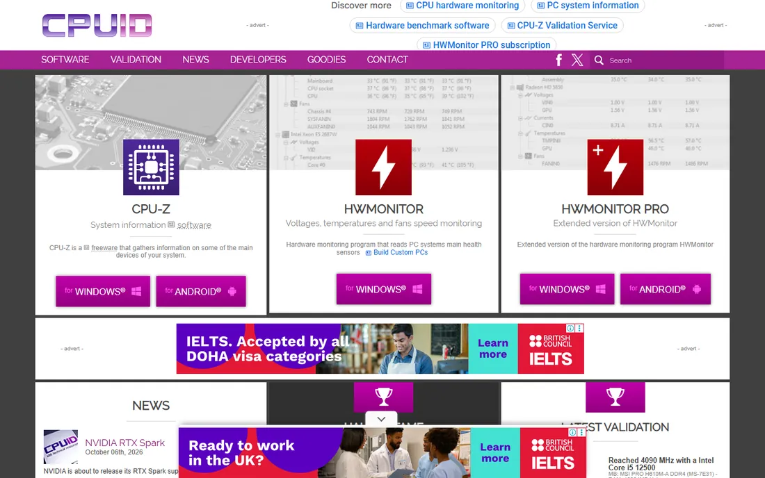 HWMonitor homepage