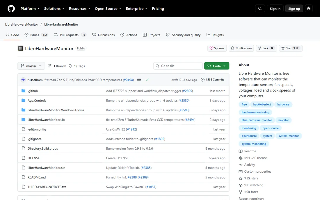 LibreHardwareMonitor homepage