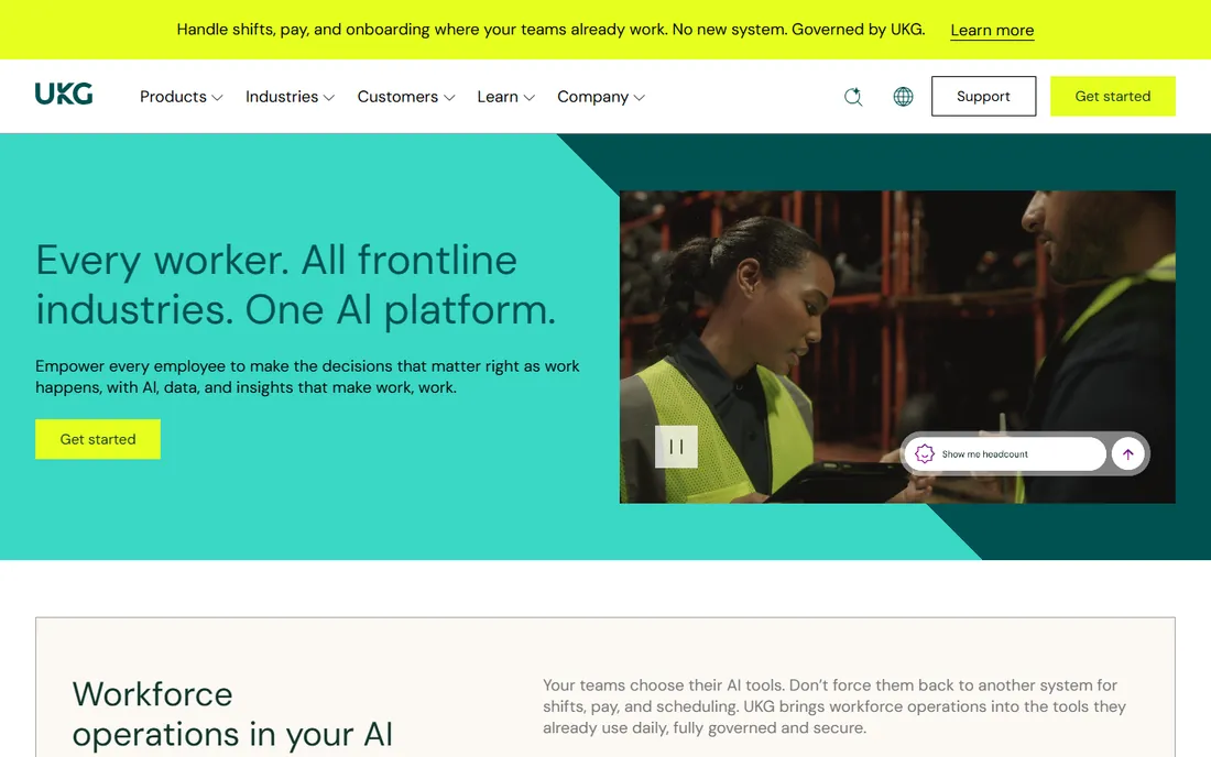 UKG Pro homepage
