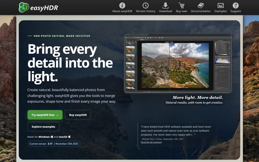 EasyHDR homepage