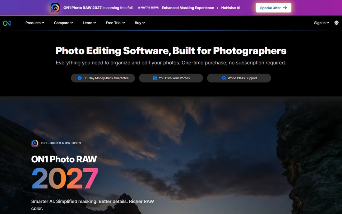 ON1 Photo RAW homepage