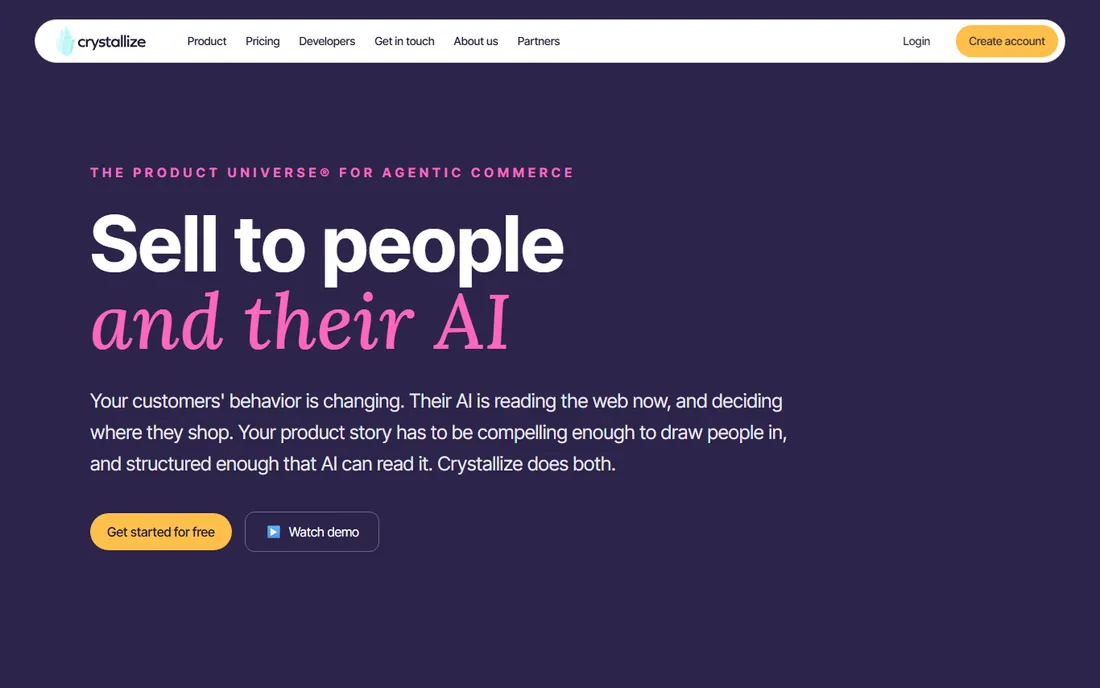 Crystallize homepage