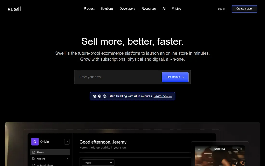 Swell homepage