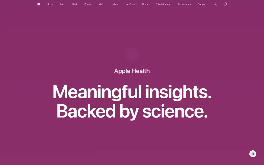 Apple Health homepage