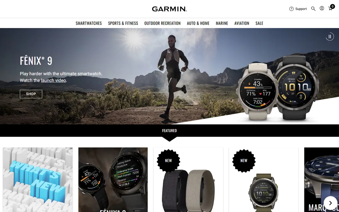 Garmin Connect homepage