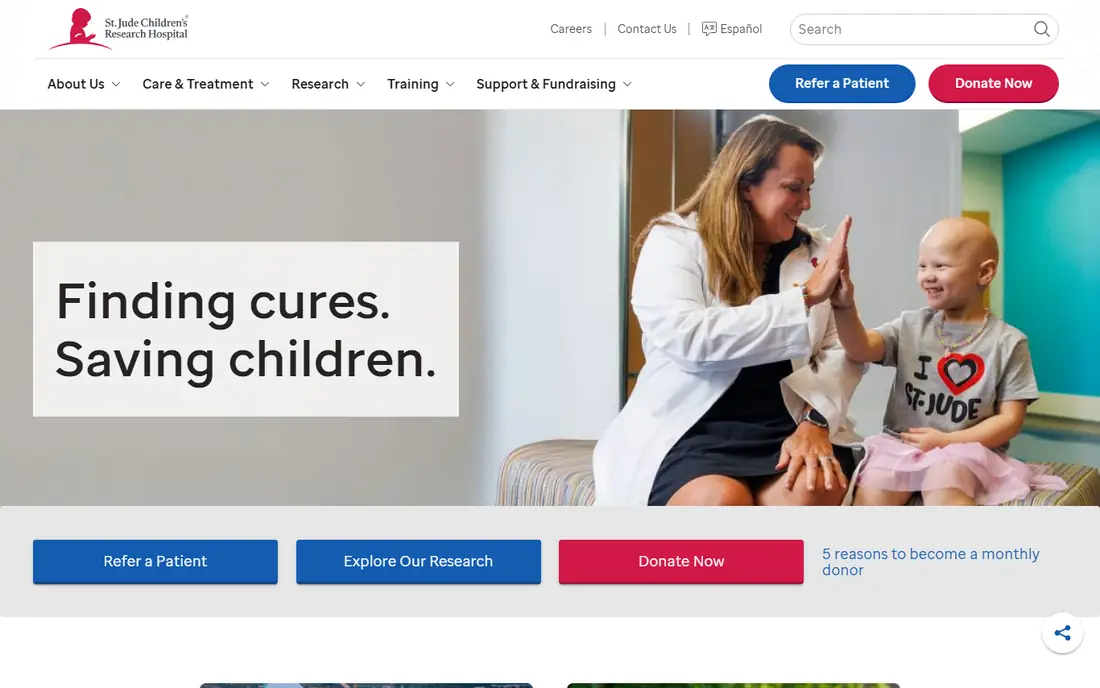 St. Jude Children's Research Hospital homepage