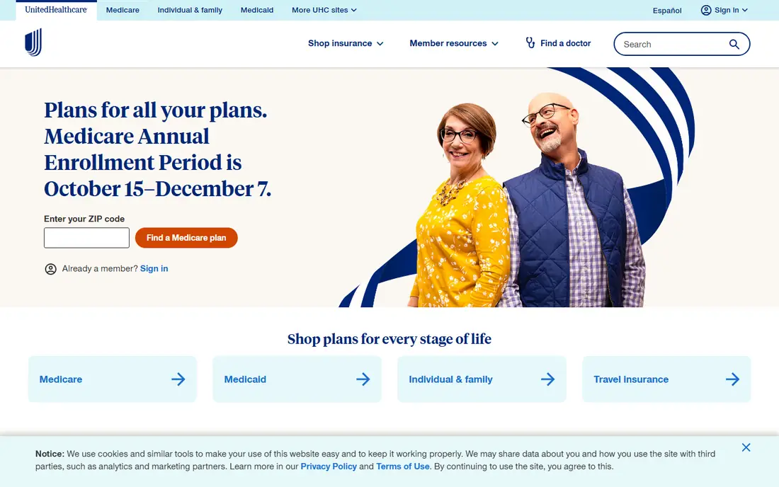UnitedHealthcare homepage