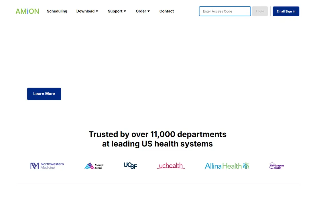 Amion homepage