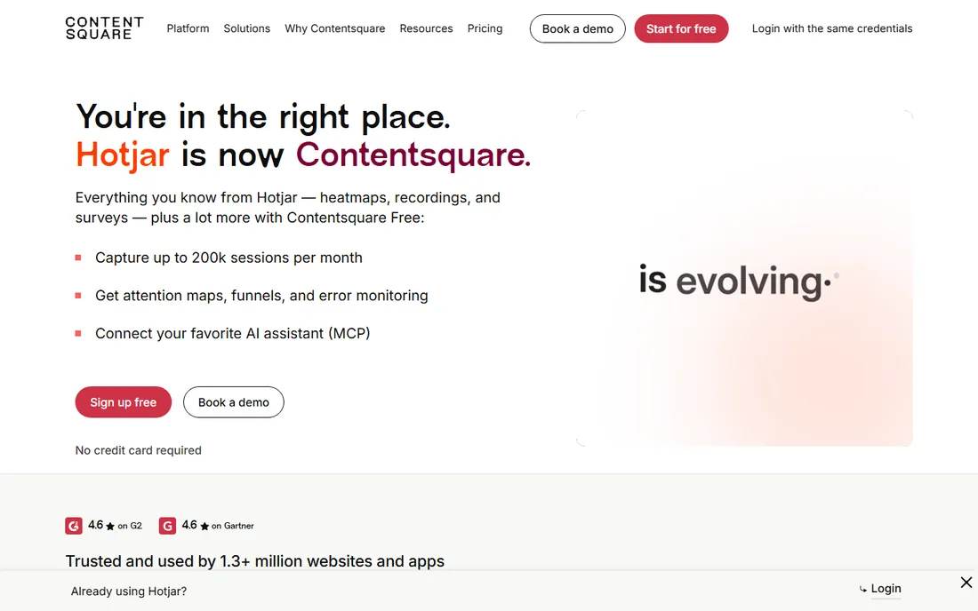 Hotjar homepage