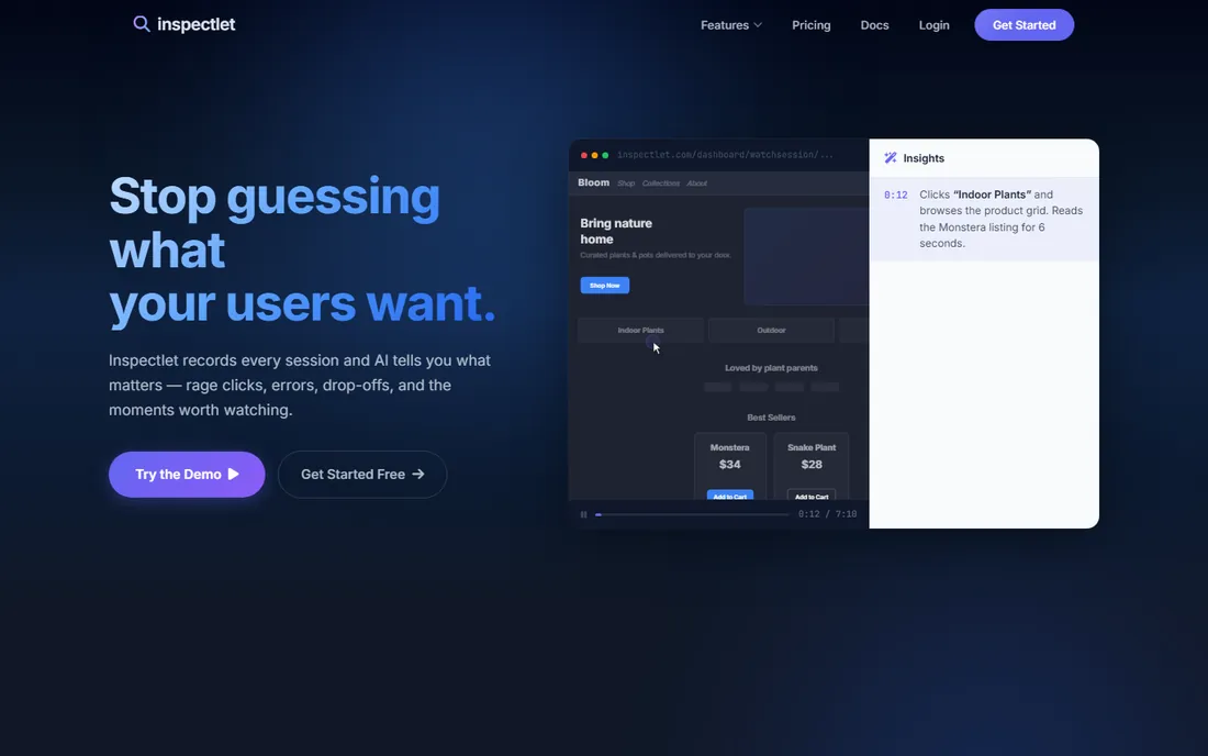 Inspectlet homepage