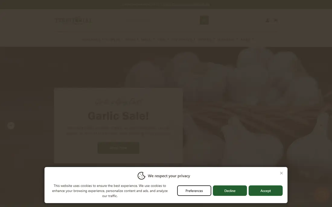 Territorial Seed Company homepage