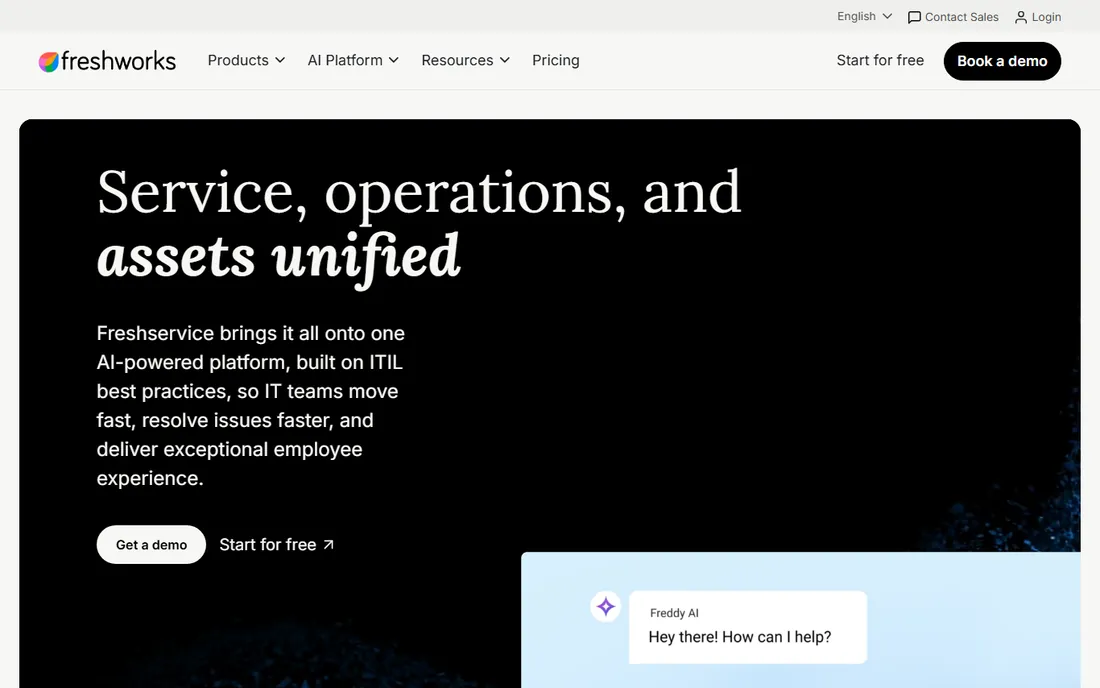 Freshservice homepage