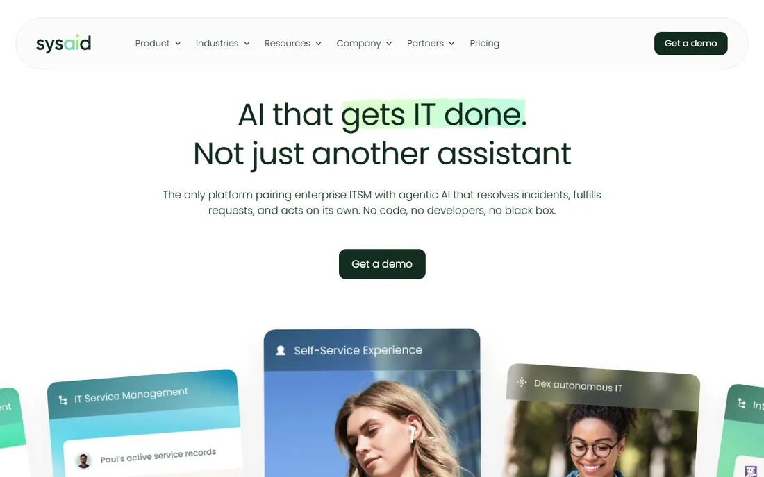 SysAid homepage