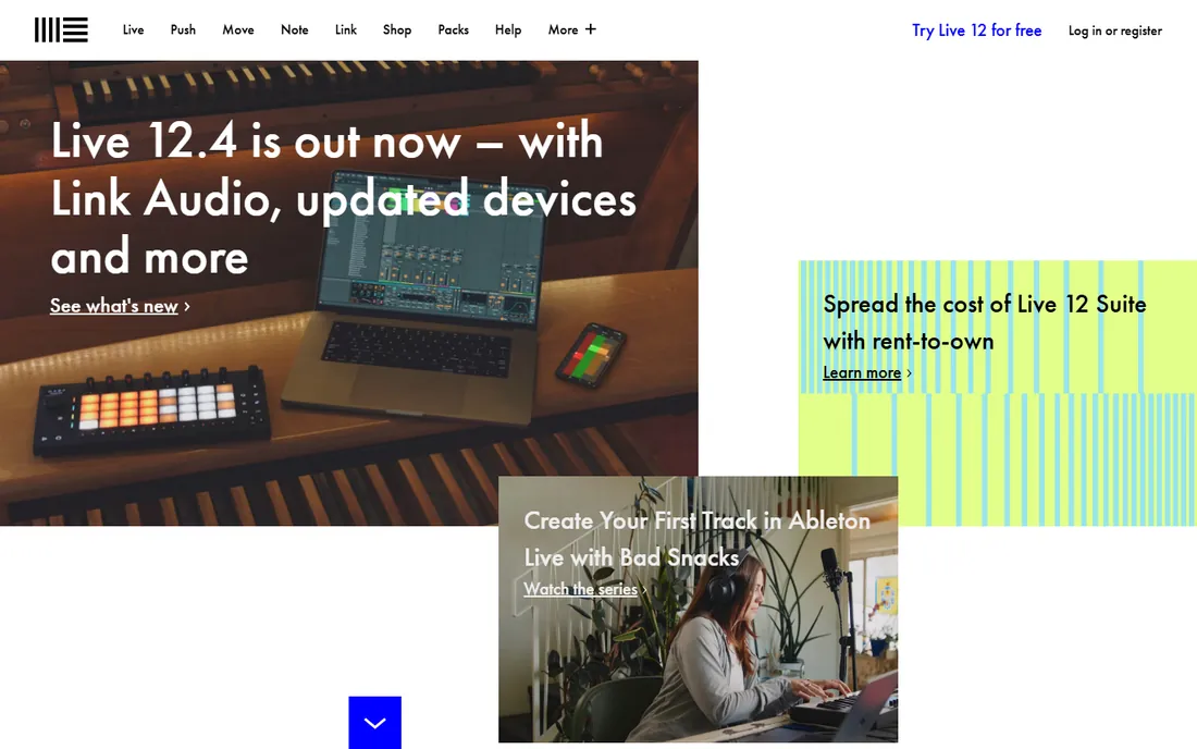 Ableton Live homepage
