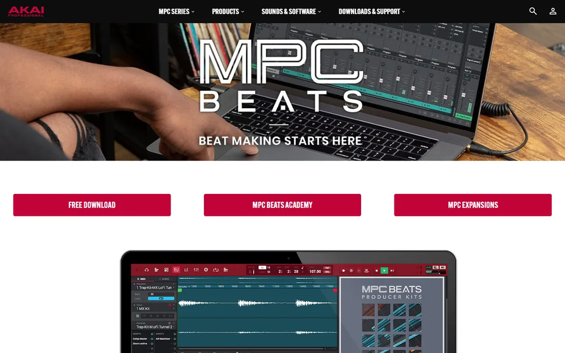 Akai MPC Beats homepage