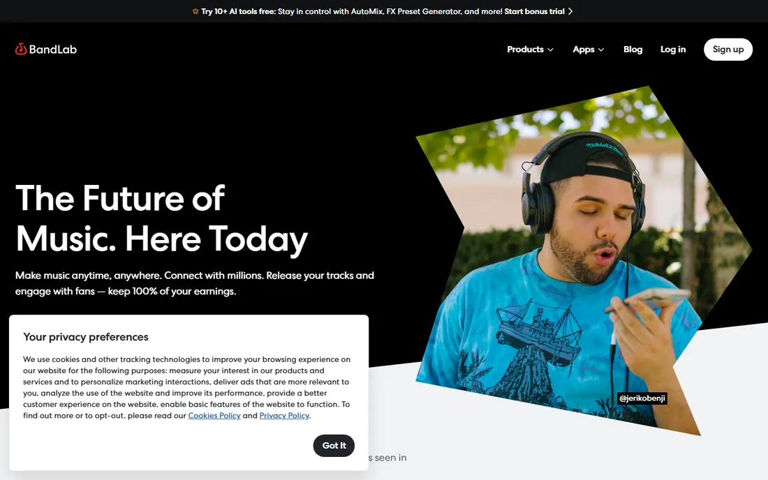 BandLab homepage