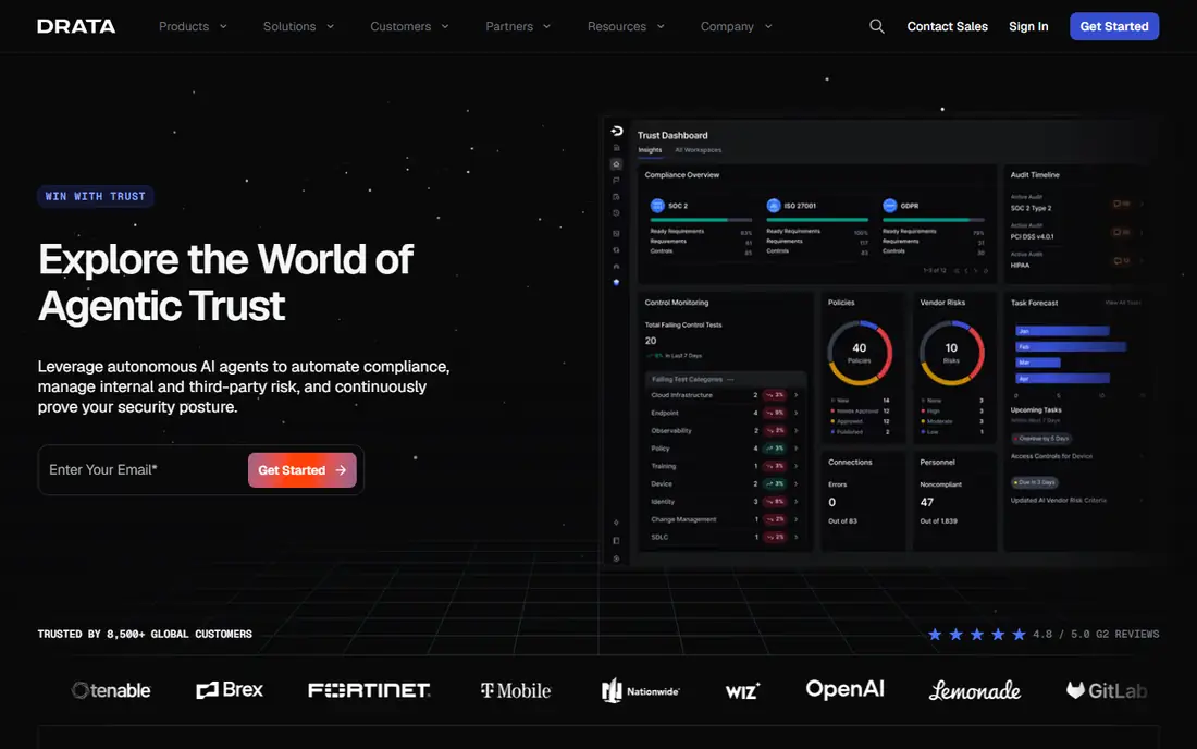 Drata homepage