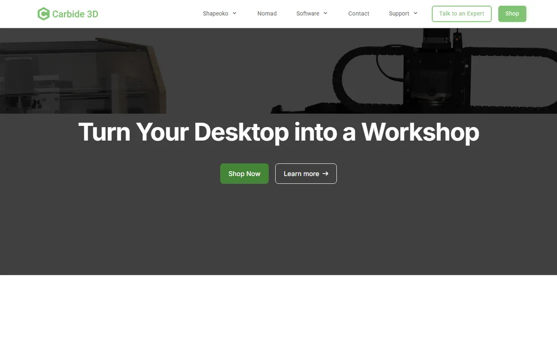 Carbide Create homepage