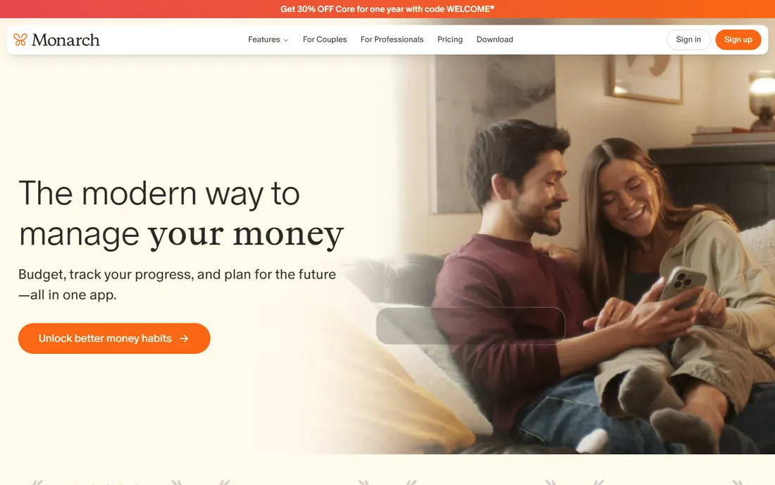 Monarch Money homepage