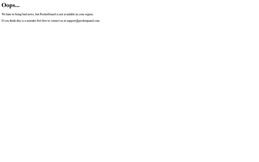 PocketGuard homepage