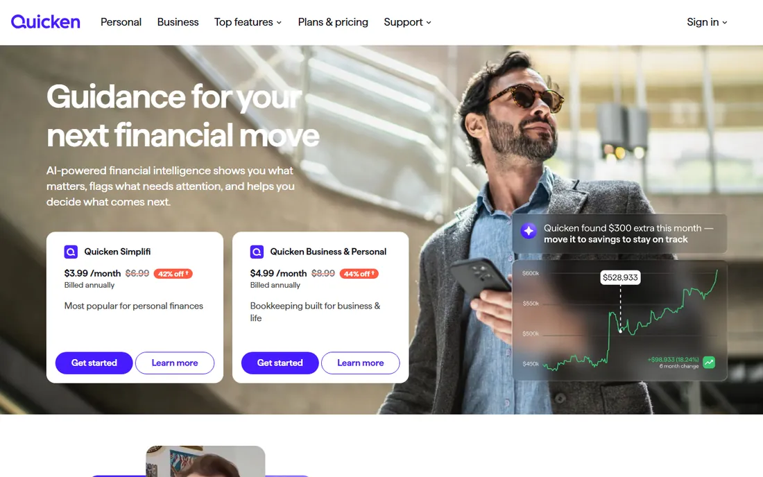Quicken Simplifi homepage