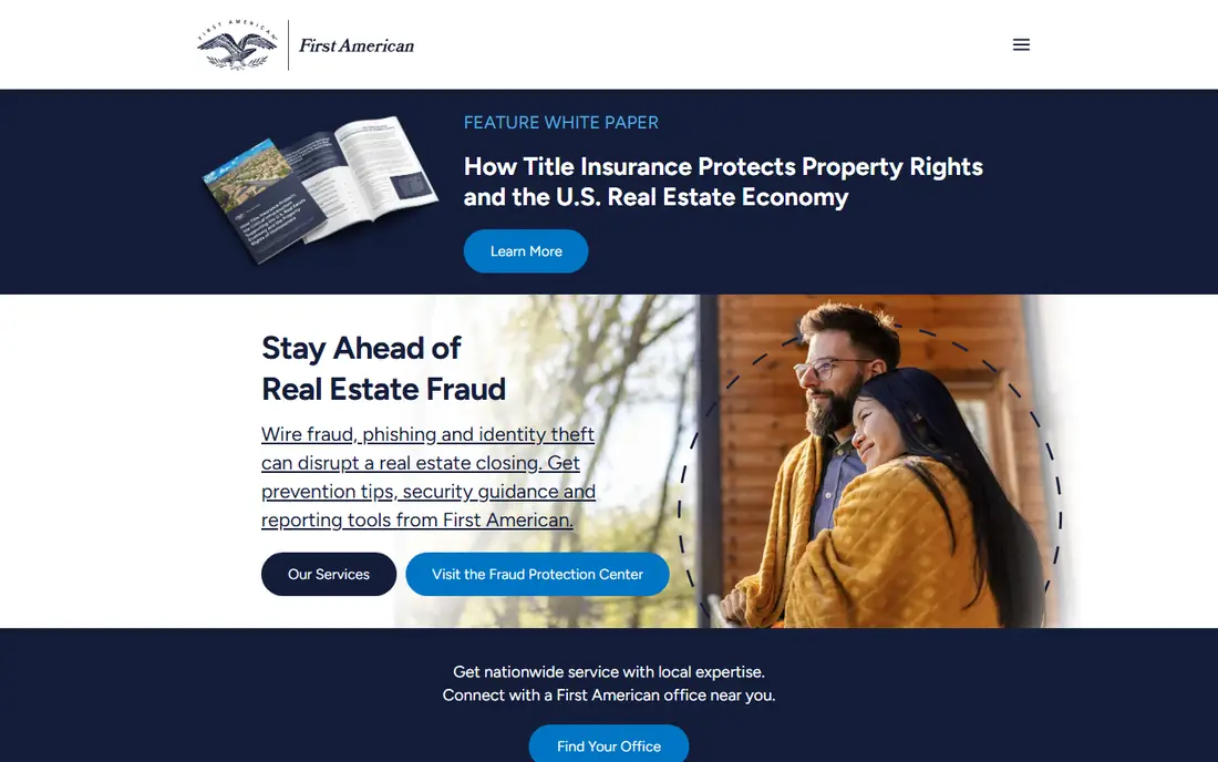 First American Home Warranty homepage