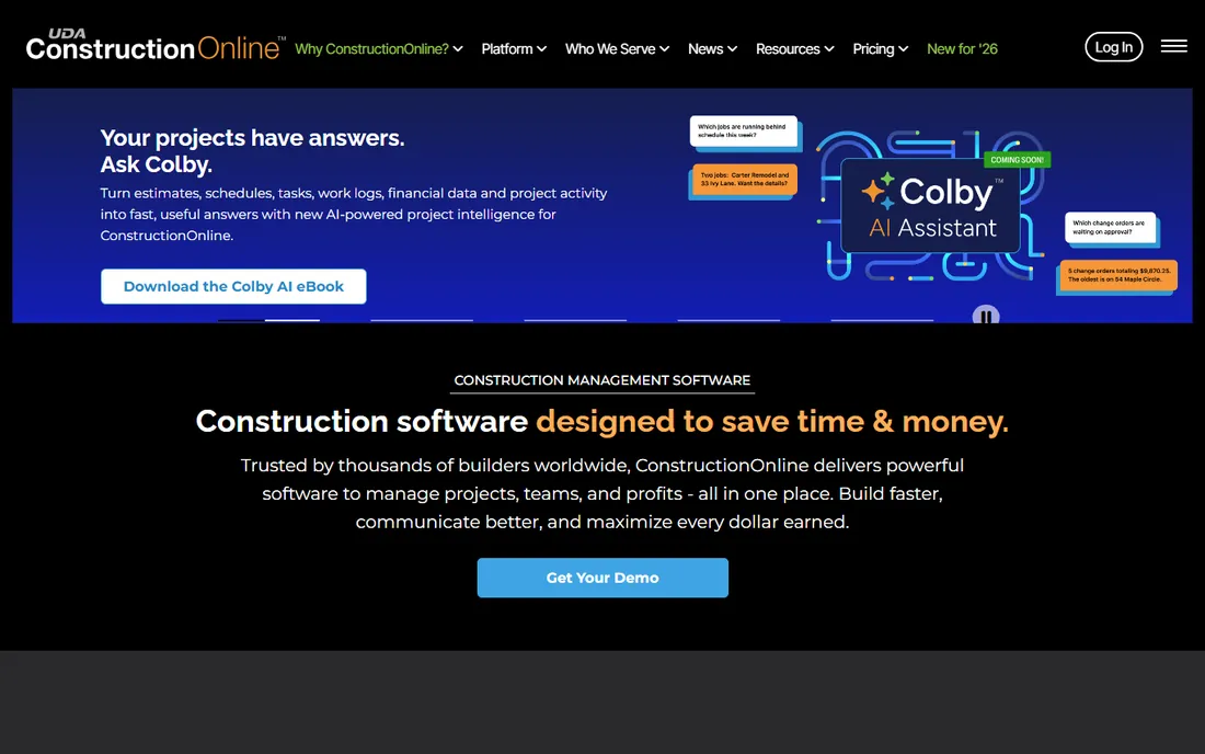 ConstructionOnline homepage