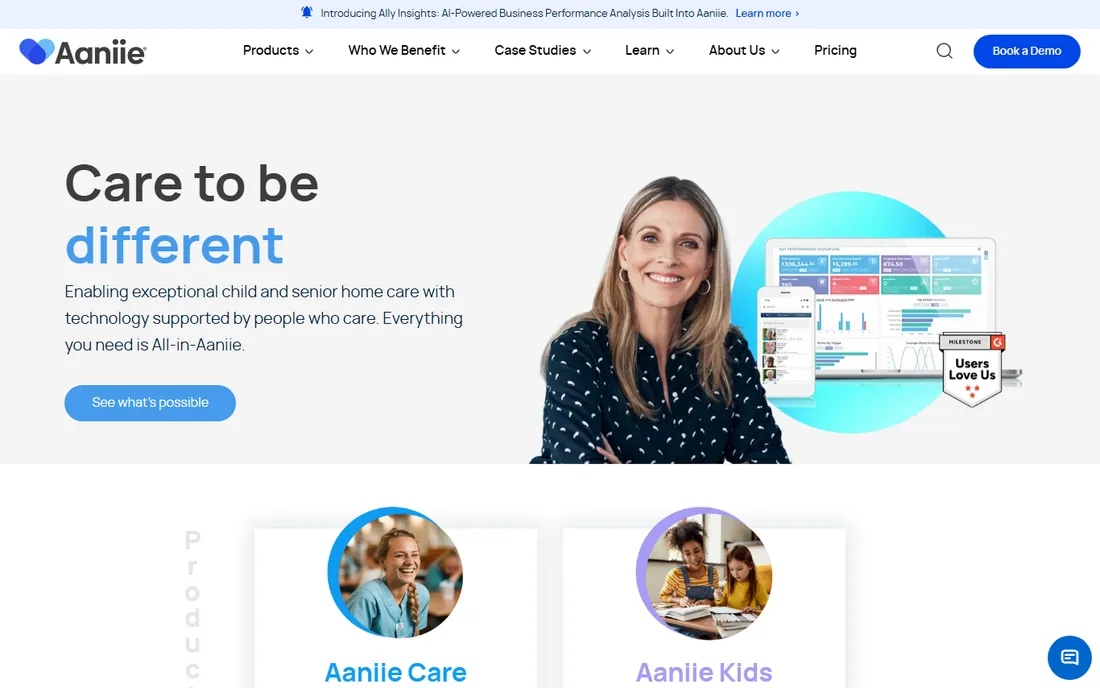 Aaniie homepage