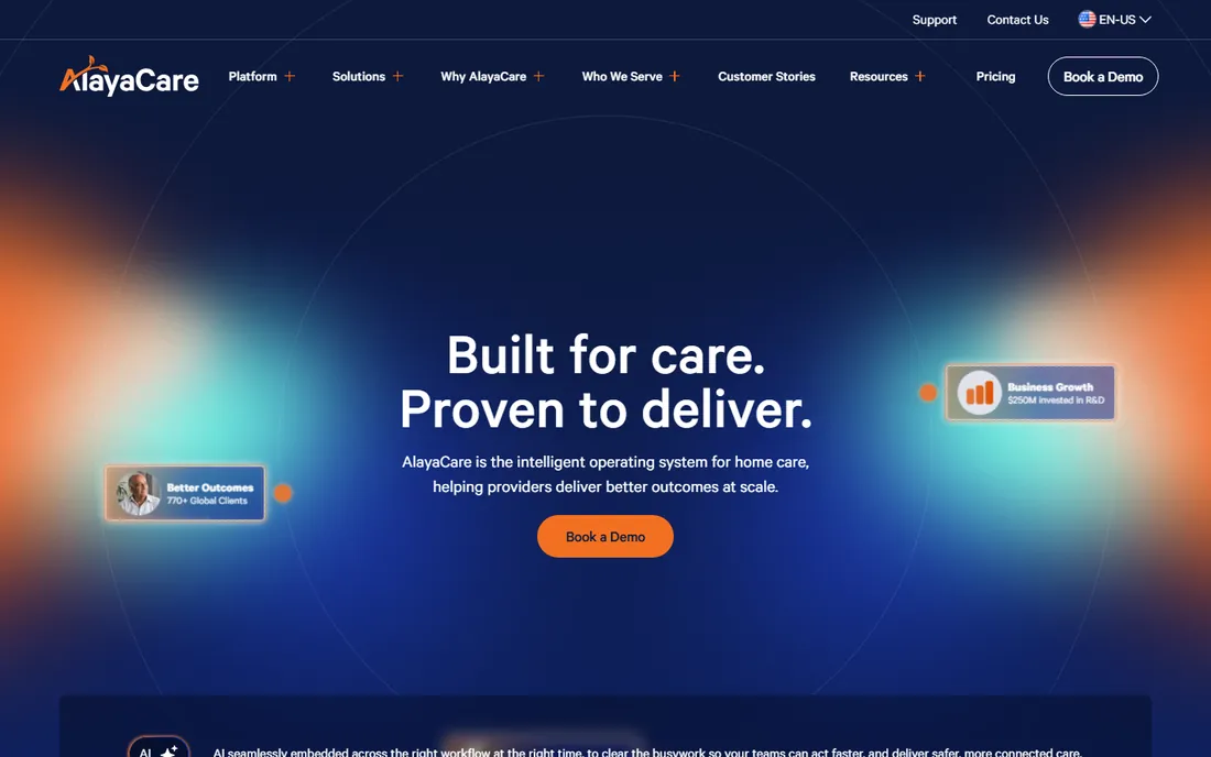 AlayaCare homepage