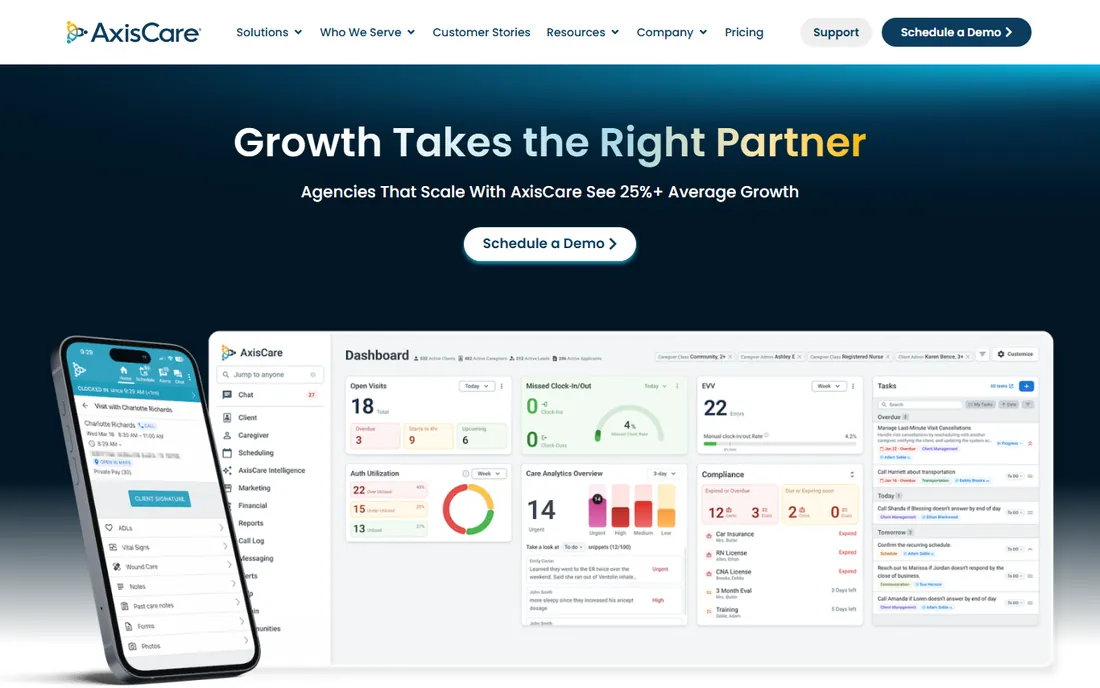AxisCare homepage