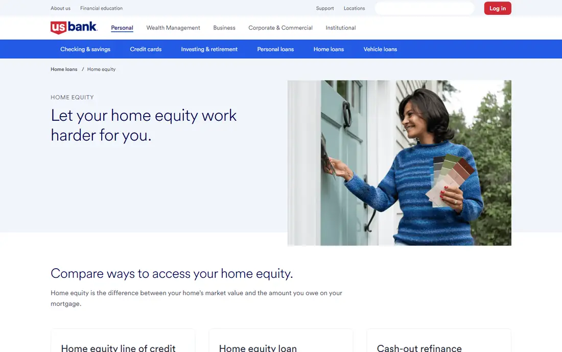 U.S. Bank homepage
