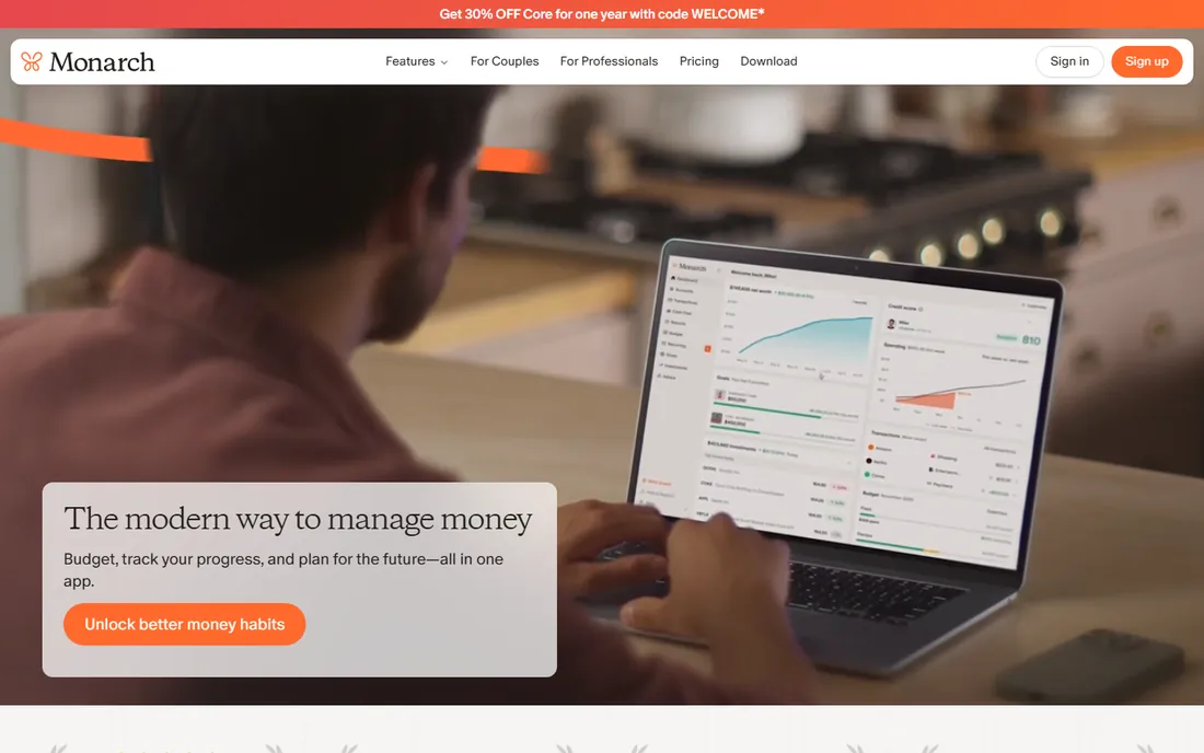 Monarch Money homepage