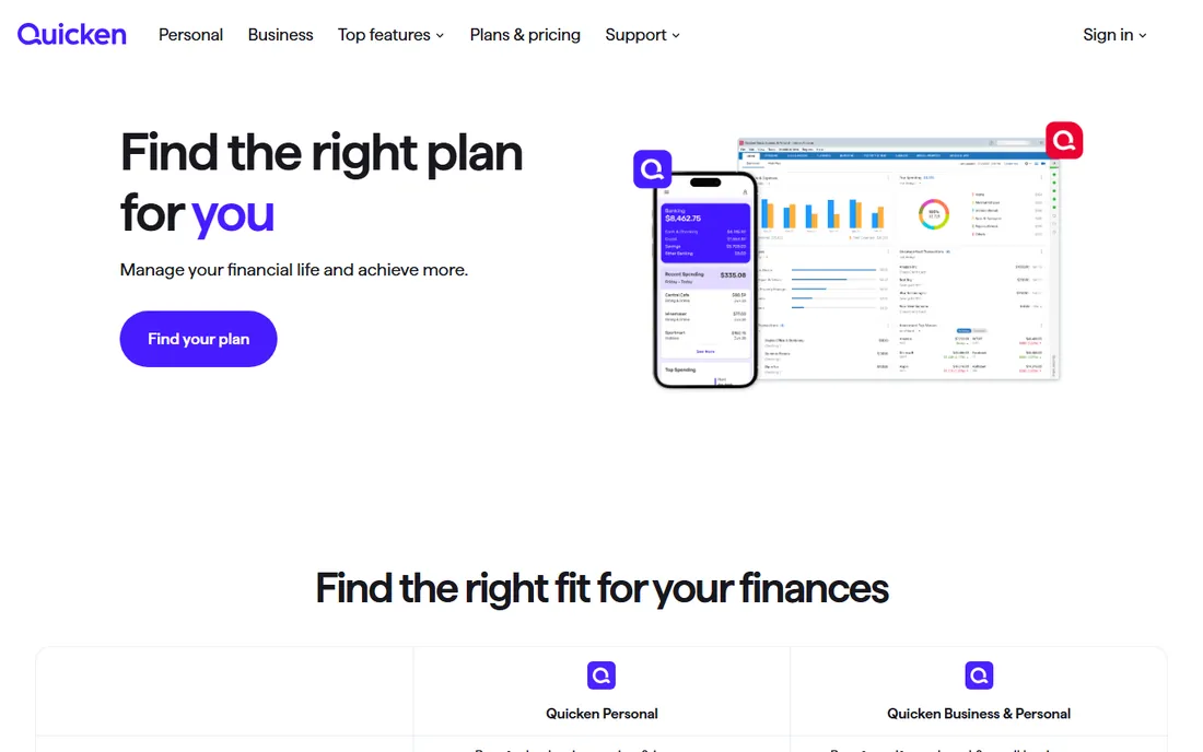 Quicken Simplifi homepage