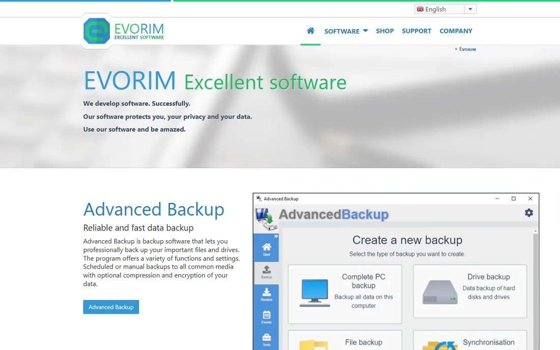 Evorim Free Firewall homepage
