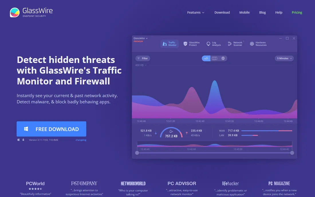 GlassWire homepage