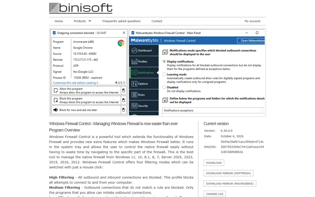 Windows Firewall Control homepage