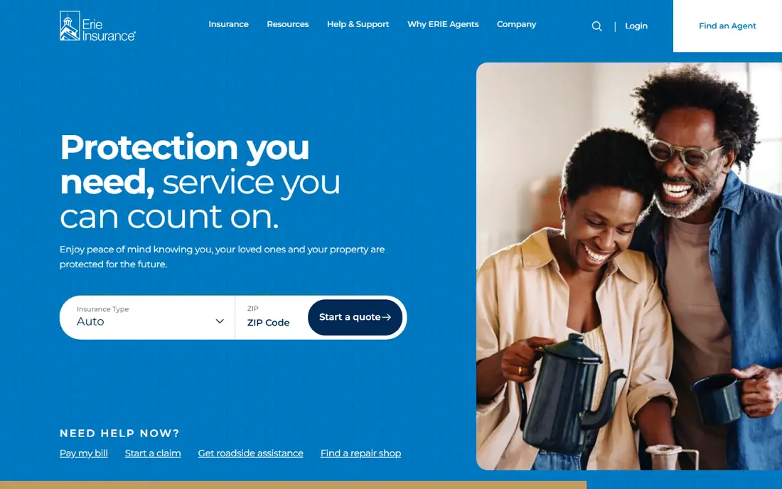 Erie Insurance homepage