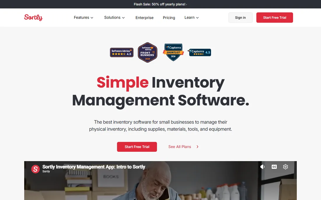 Sortly homepage