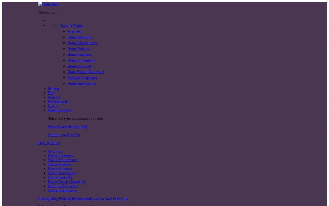 HomeZada homepage