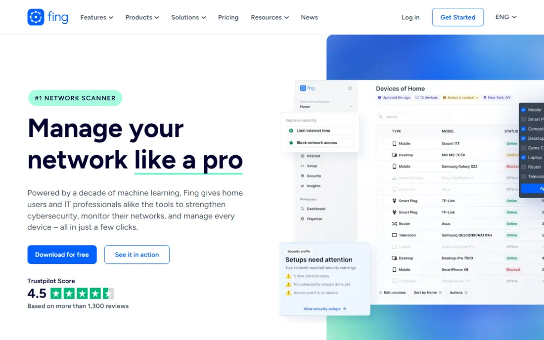 Fing homepage