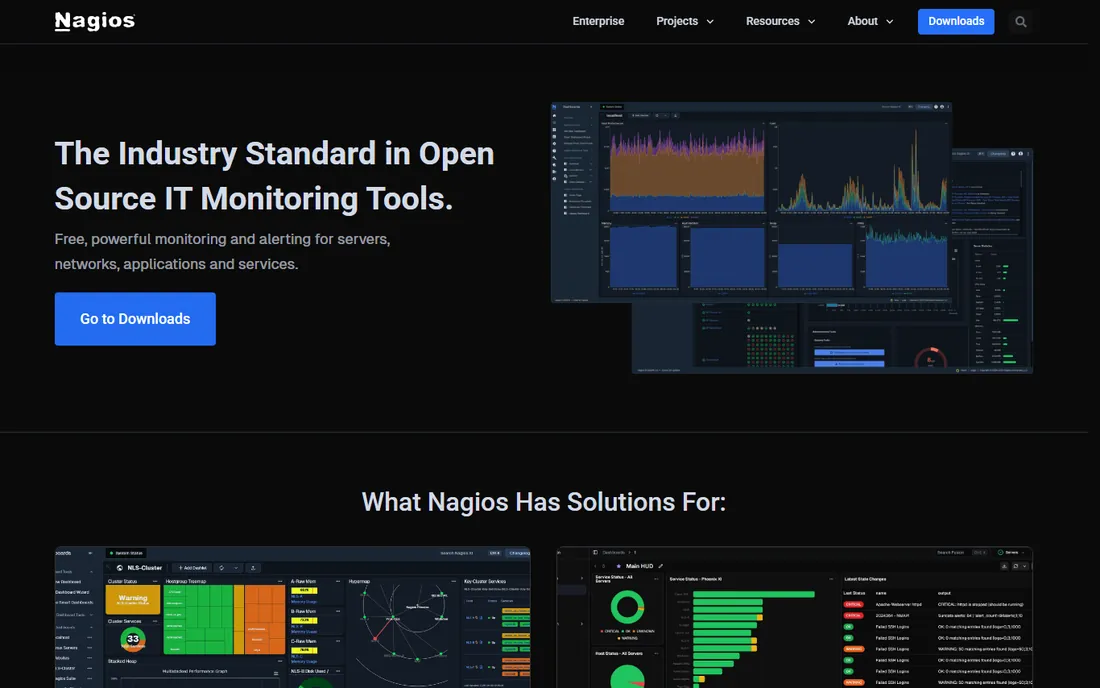 Nagios Core homepage
