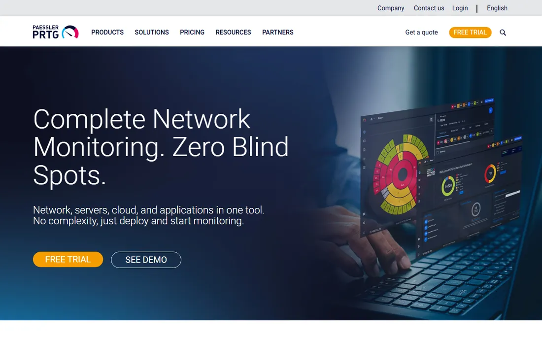 PRTG Network Monitor homepage