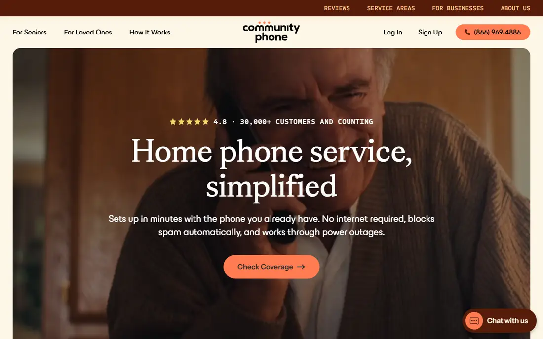 Community Phone homepage