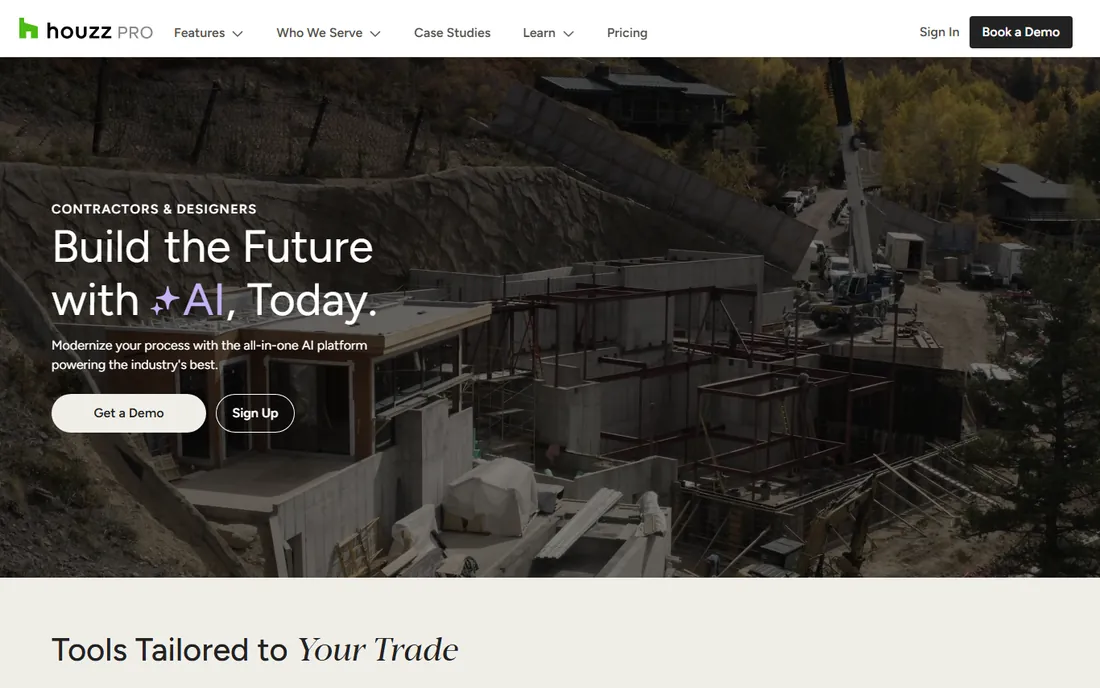 Houzz Pro homepage