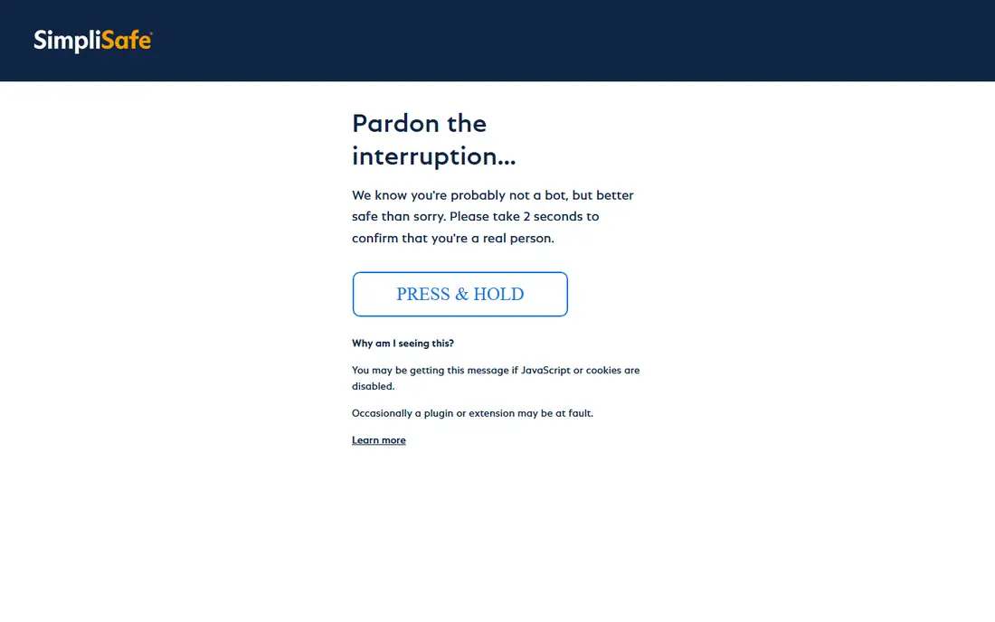 SimpliSafe homepage
