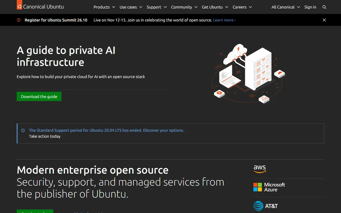 Ubuntu Server homepage