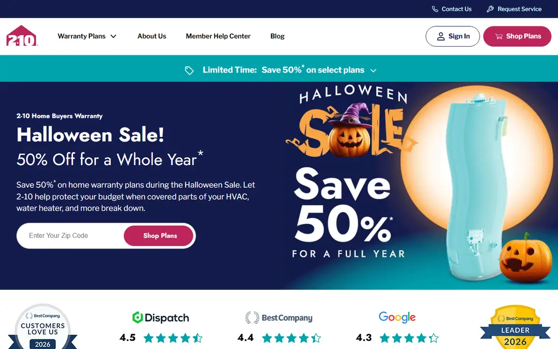 2-10 Home Buyers Warranty homepage